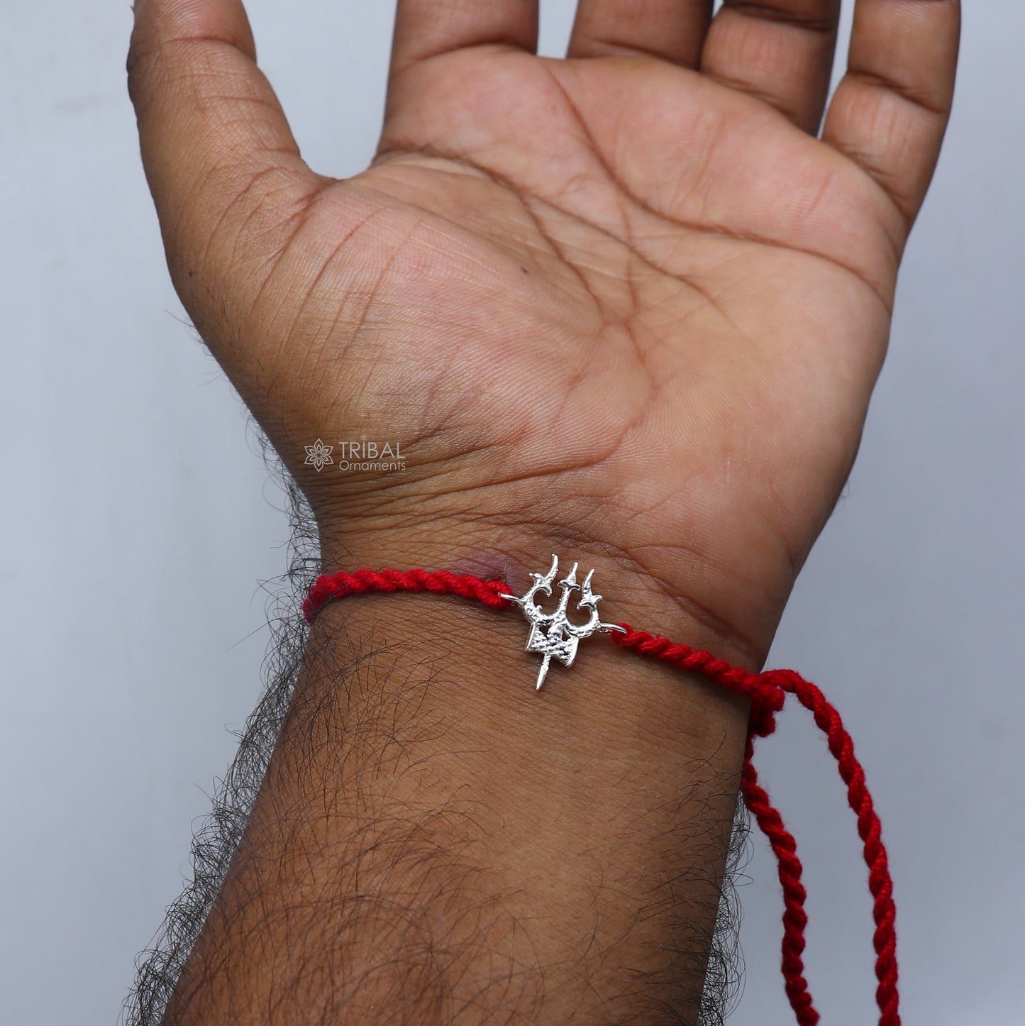 925 sterling silver Trishul / Trident design pendant rakhi Rakshabandhan festival rk403 - TRIBAL ORNAMENTS