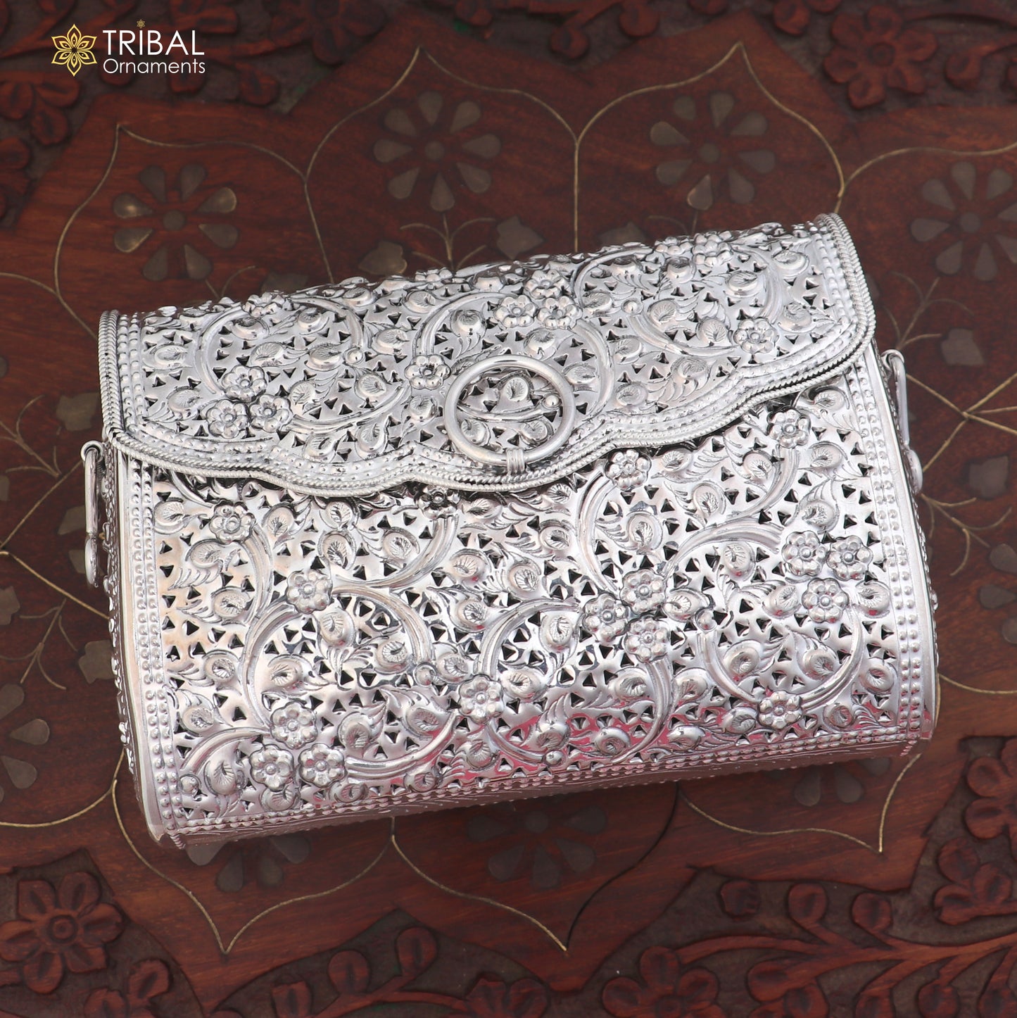 925 Sterling silver handmade hand bag/ purse /shoulder bag/Women Clutches bag004