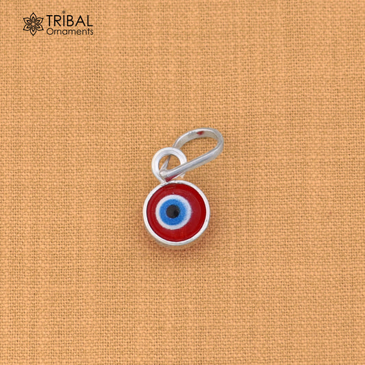 925 sterling silver evil eye pendant for girls, featuring protective jewelry design by TRIBAL ORNAMENTS.