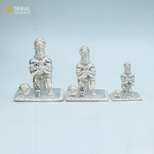 925 silver Lord hanuman statue, sculpture home temple puja art, figurine art810