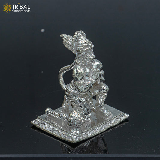 925 silver Lord hanuman statue, sculpture home temple puja art, figurine art810
