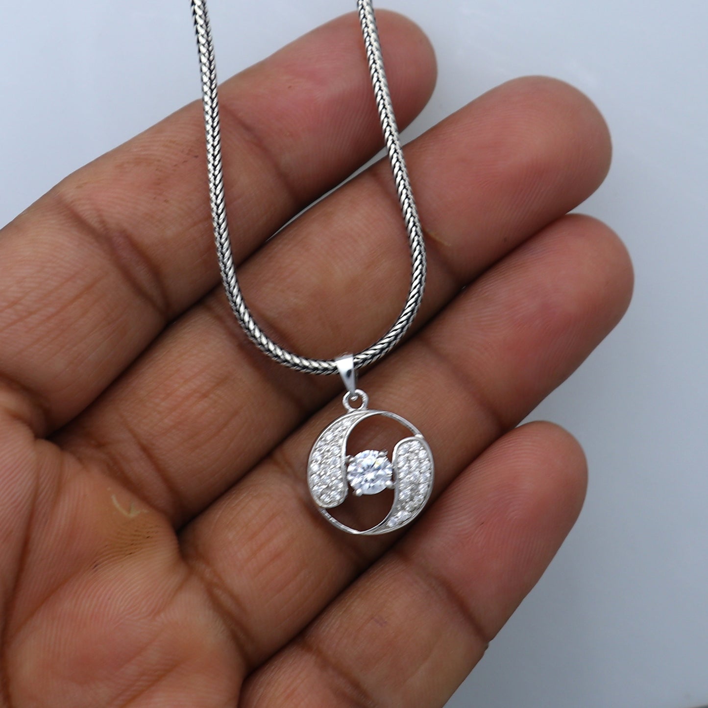 925 Sterling silver antique design diamond pendant nsp938 - TRIBAL ORNAMENTS