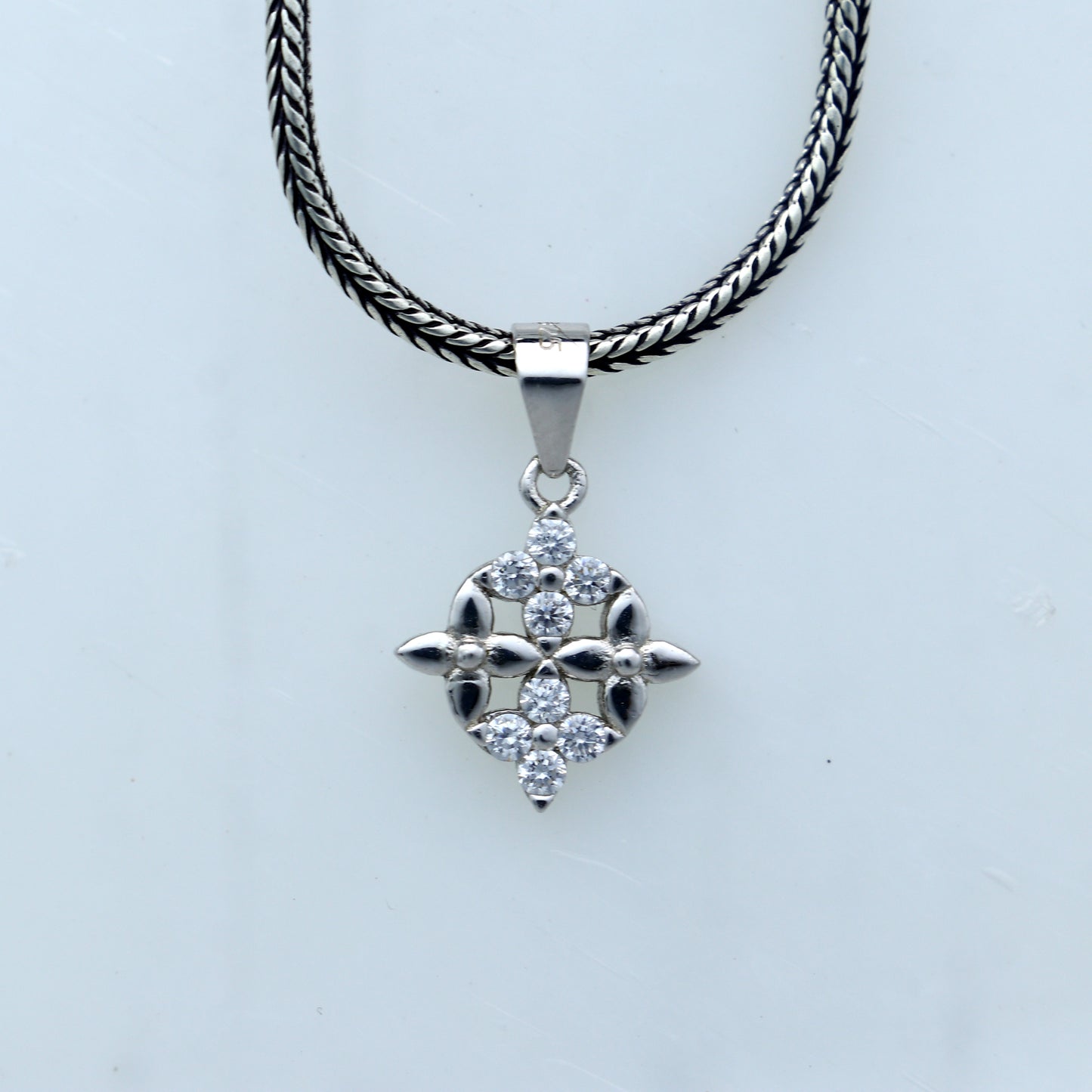 925 Sterling silver unique diamond pendant nsp943 - TRIBAL ORNAMENTS