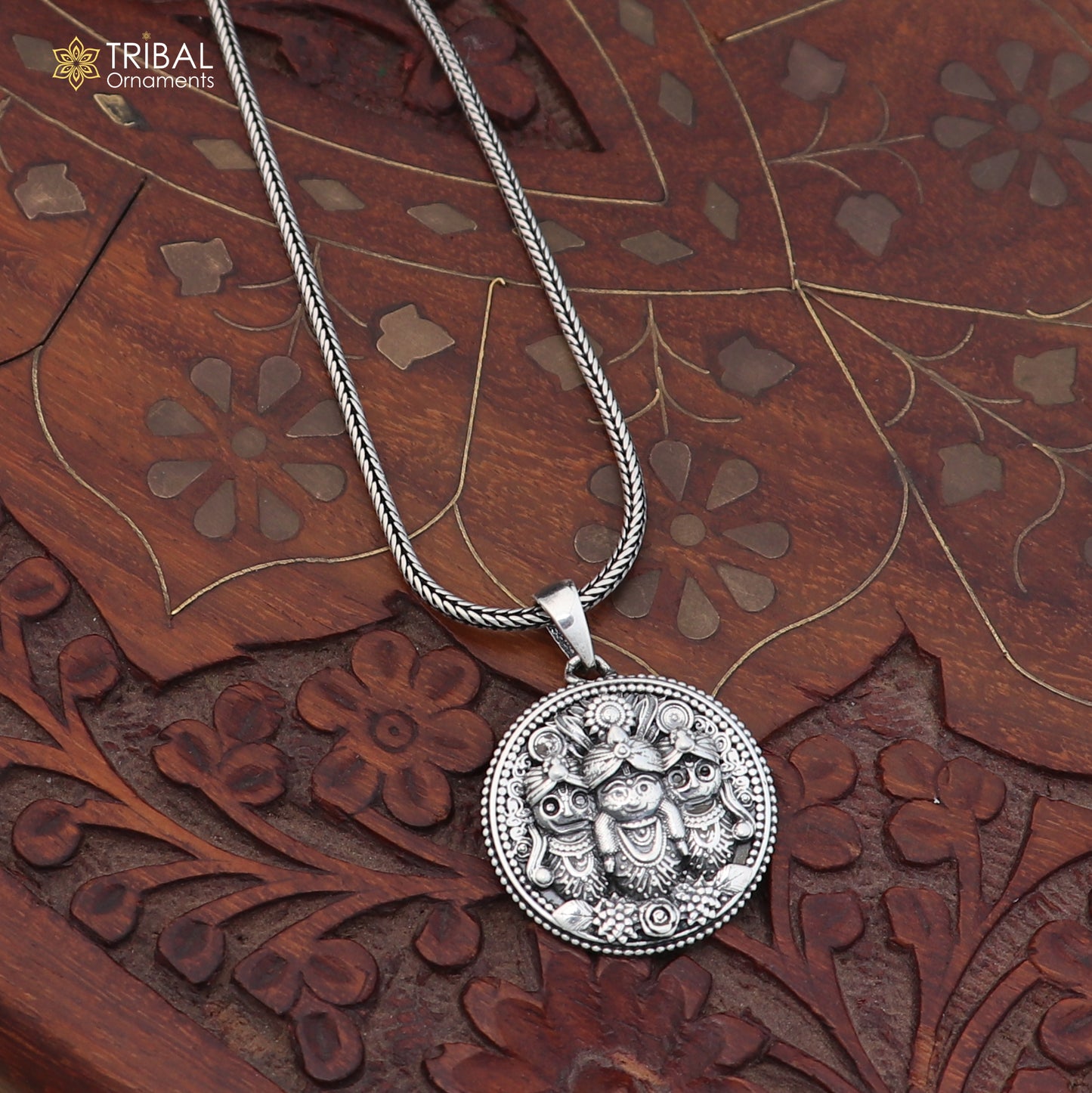 925 sterling silver Idol Shree Jagannath Pendant with chain stylish unisex jewelry nsp1140