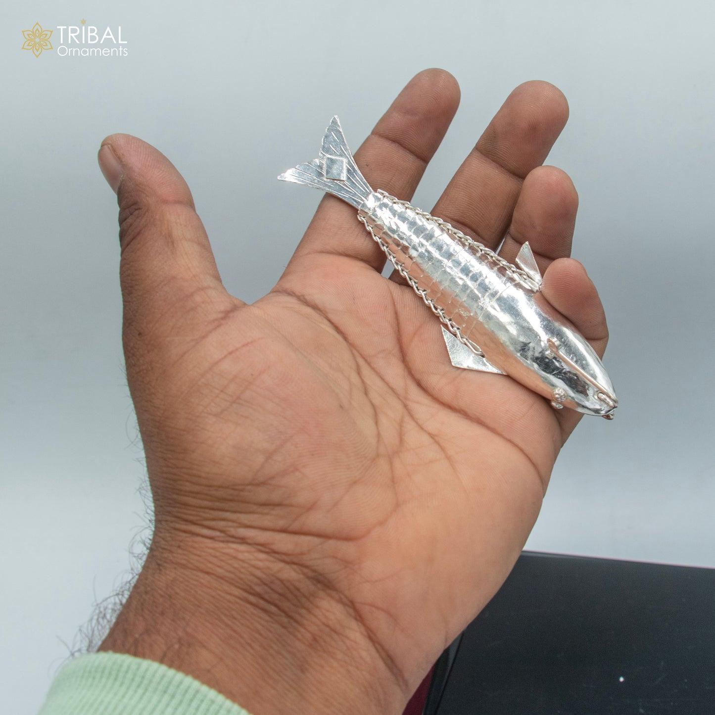 925 sterling silver silver fish, Lord vishnu avatar Matsya su1339