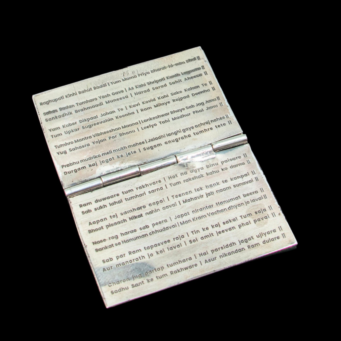 Premium 925 Sterling Silver Shree Hanuman Chalisa Mini Book in English/Hinglish – Puja Article | SU880