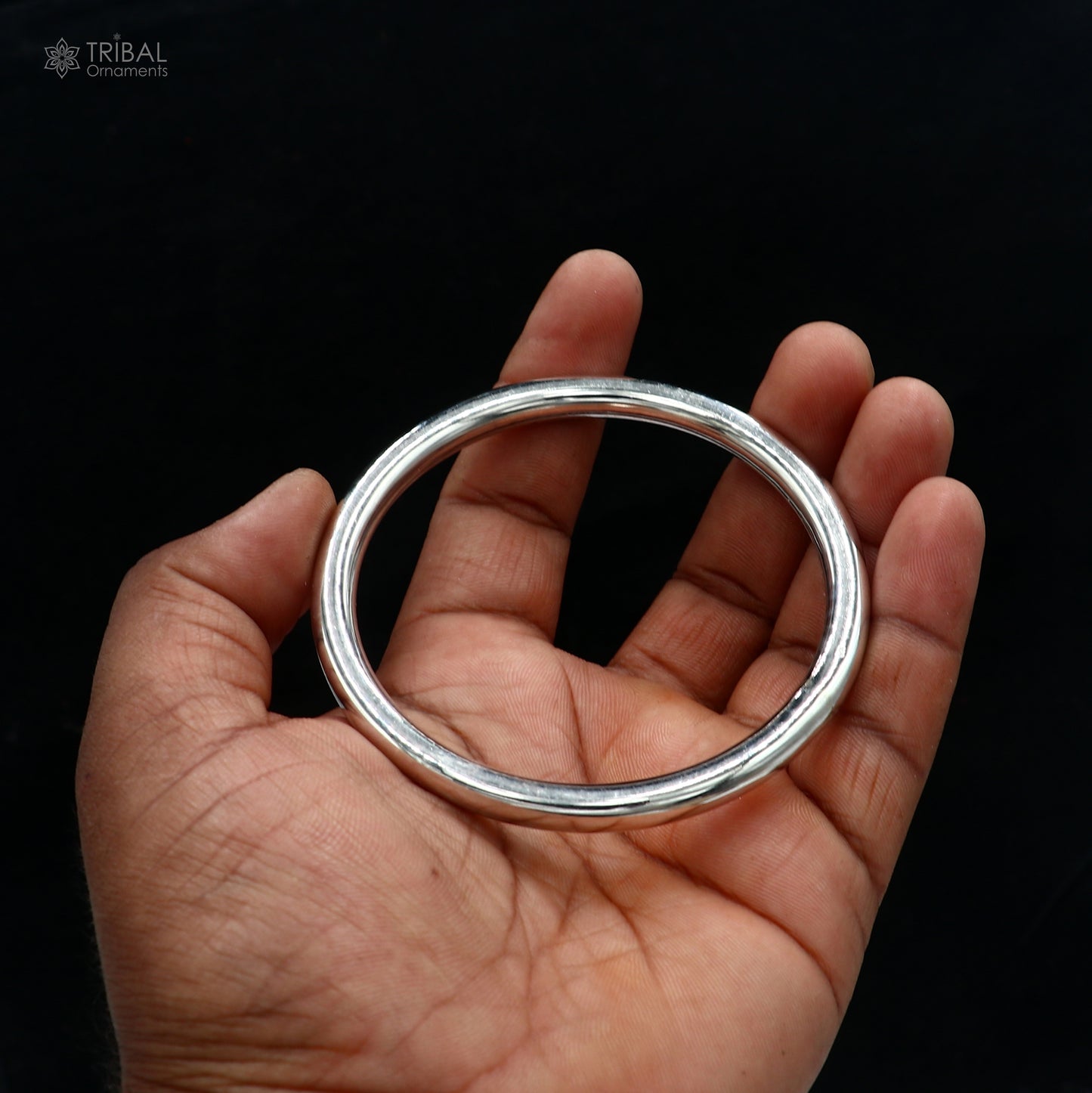 925 Sterling silver customized plain bangle kada tribal jewelry nsk915