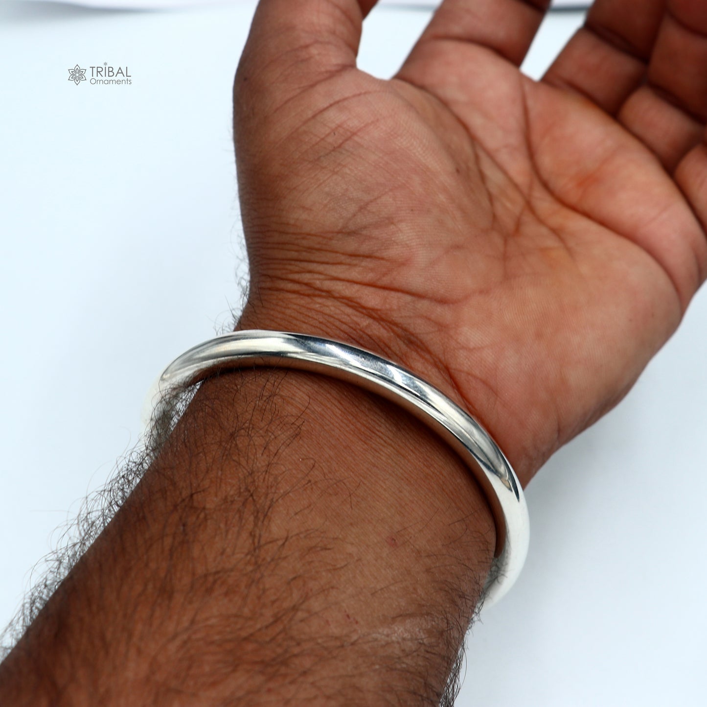 925 Sterling silver customized plain bangle kada tribal jewelry nsk915