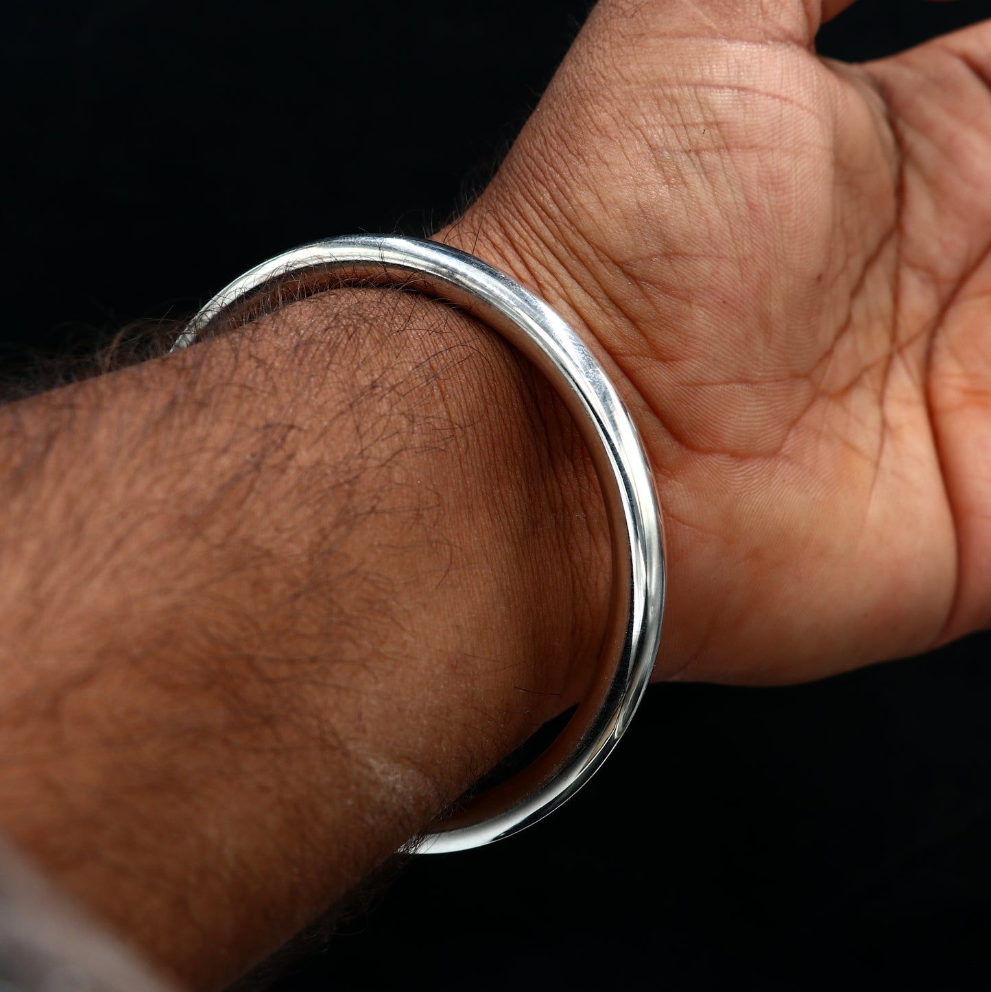 925 Sterling silver customized plain bangle kada tribal jewelry nsk915