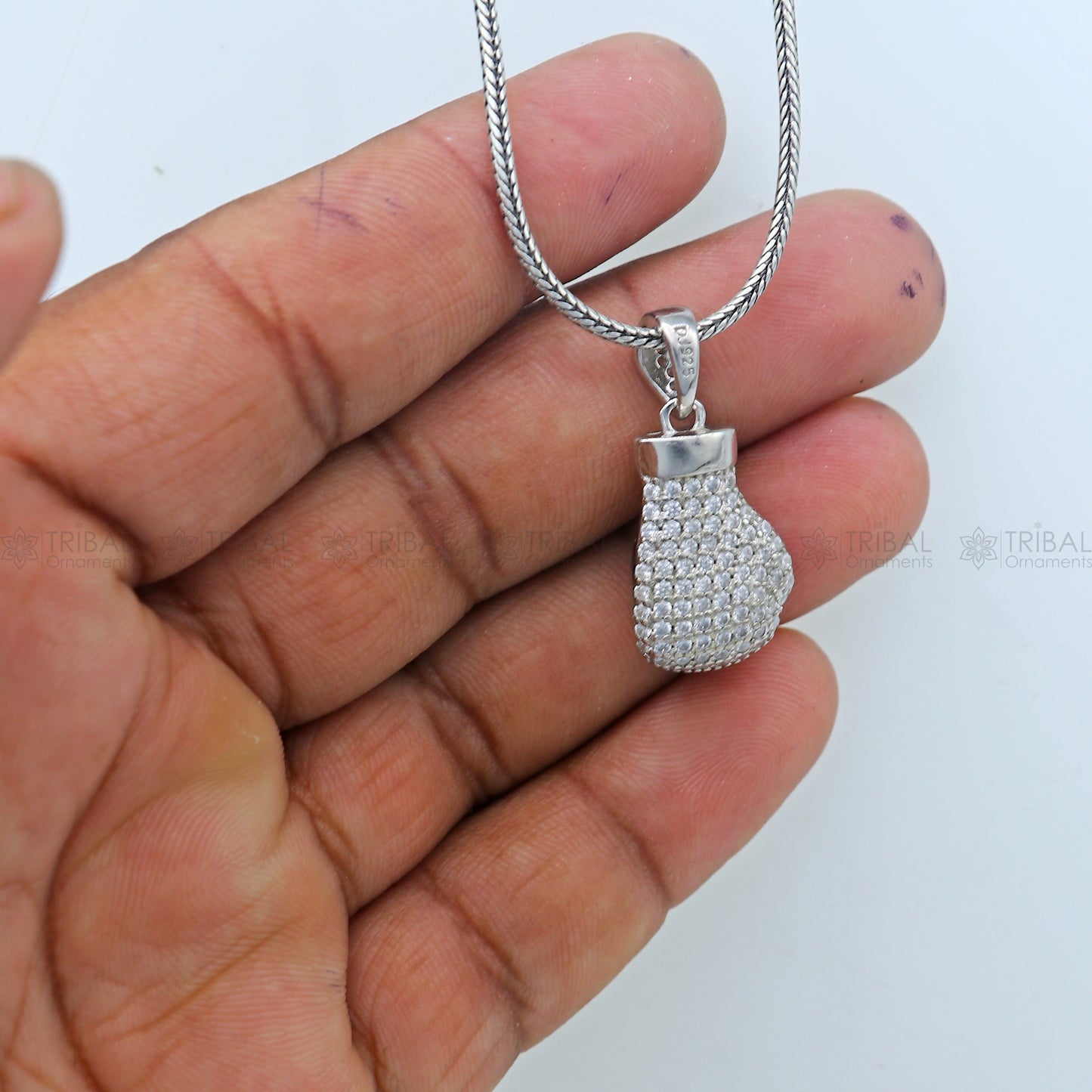 925 Sterling silver men boxing gloves pendant nsp956 - TRIBAL ORNAMENTS