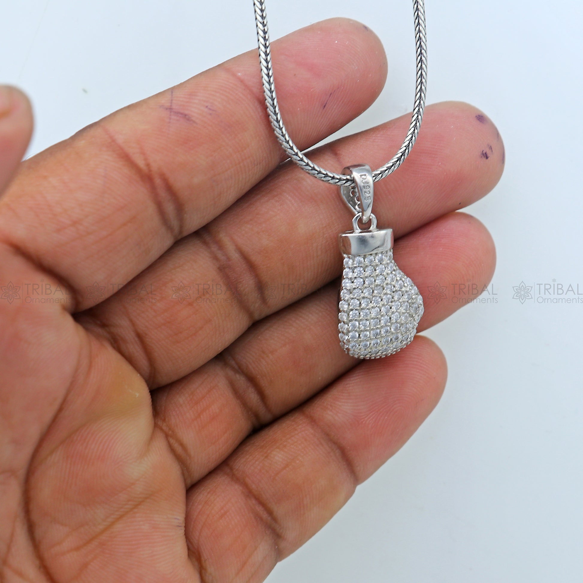 925 Sterling silver men boxing gloves pendant nsp956 - TRIBAL ORNAMENTS