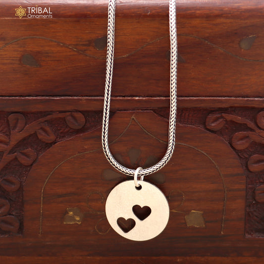 925 sterling silver heart design pendant with chain stylish unisex jewelry nsp1160