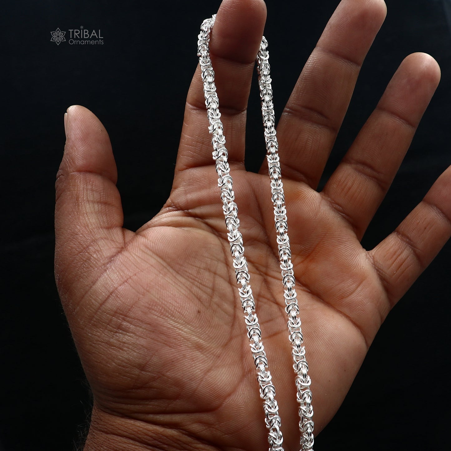 4MM 21 inches 925 sterling silver fancy byzantine chain necklace unisex jewelry ch270