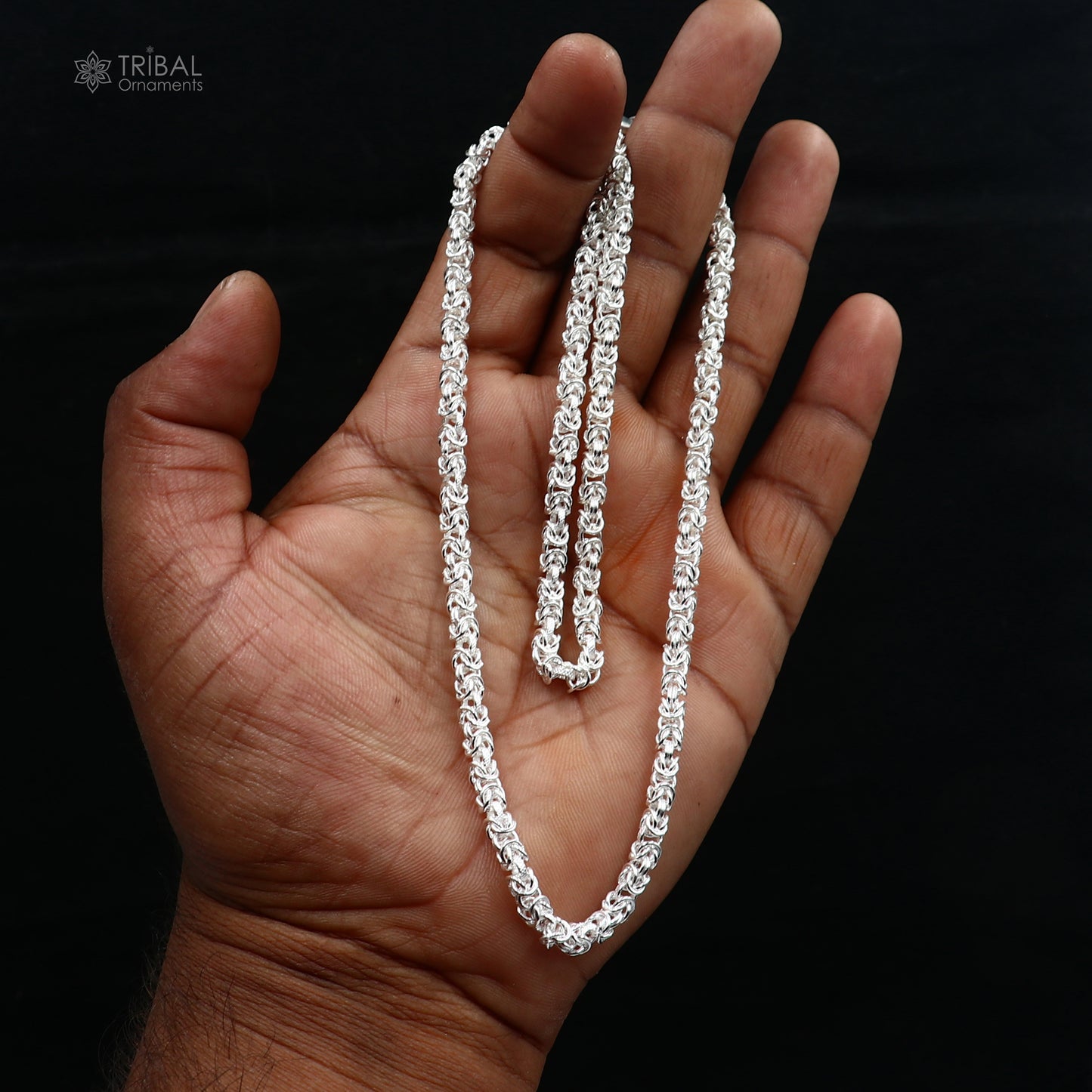 4MM 21 inches 925 sterling silver fancy byzantine chain necklace unisex jewelry ch270