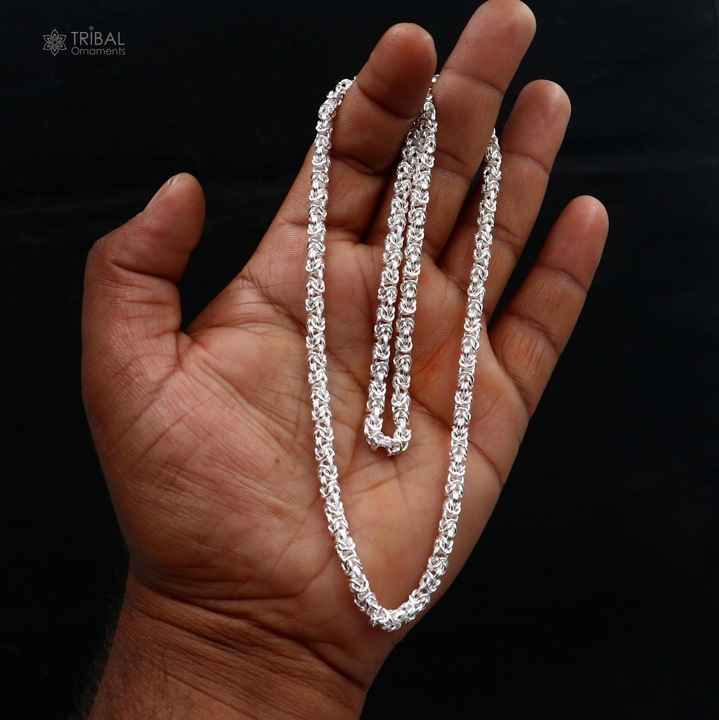 4MM 21 inches 925 sterling silver fancy byzantine chain necklace unisex jewelry ch270