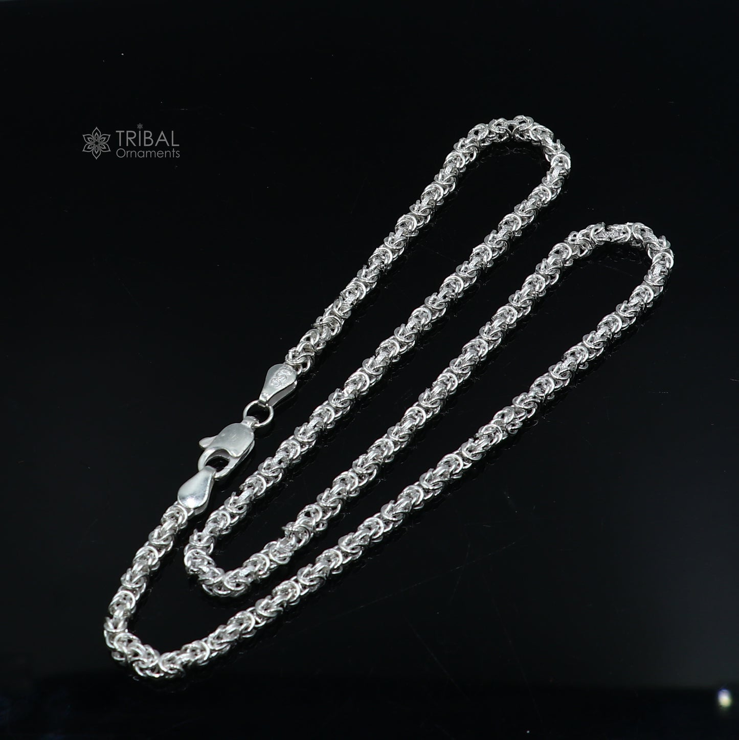 4MM 21 inches 925 sterling silver fancy byzantine chain necklace unisex jewelry ch270