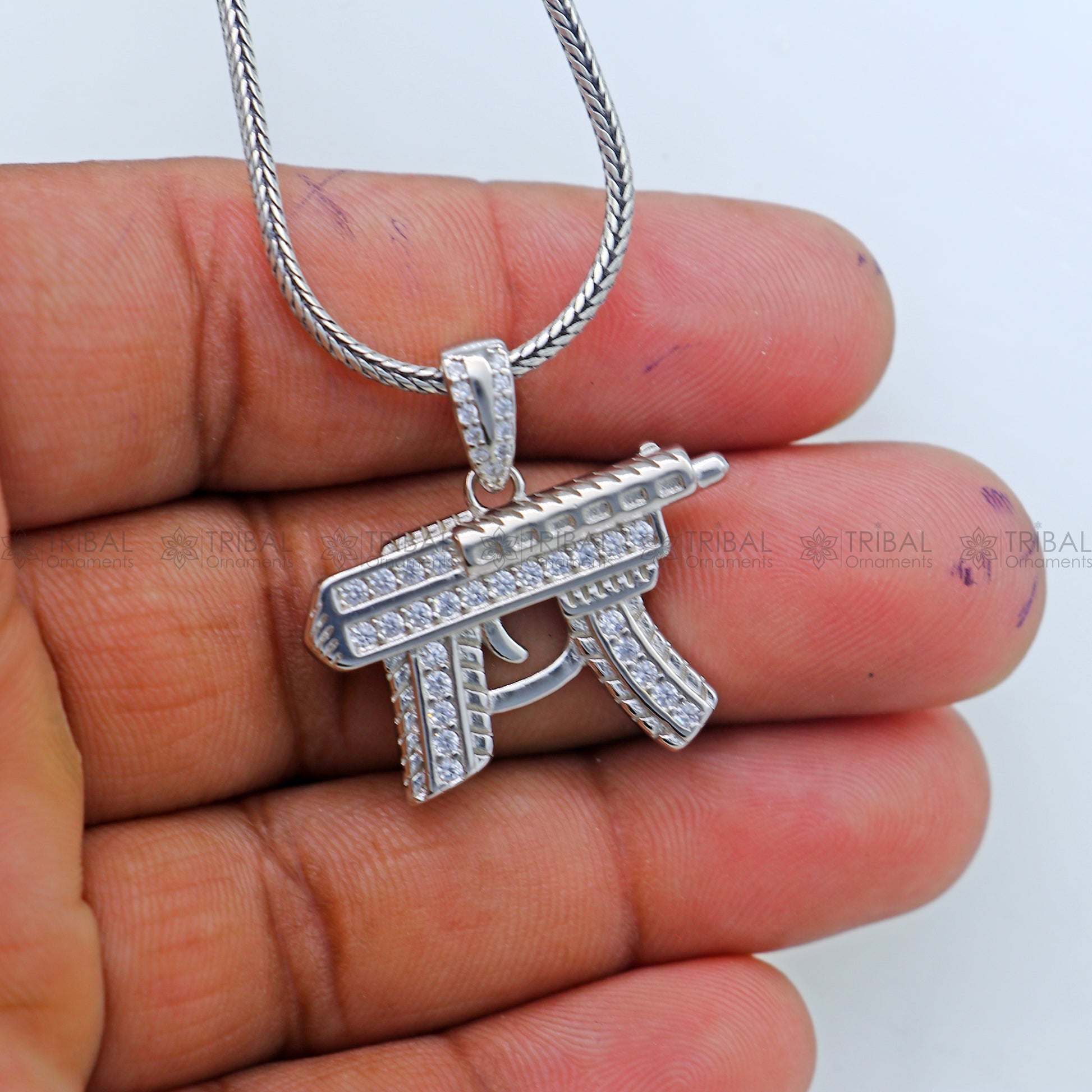 925 Sterling silver  Gun pendant nsp959 - TRIBAL ORNAMENTS