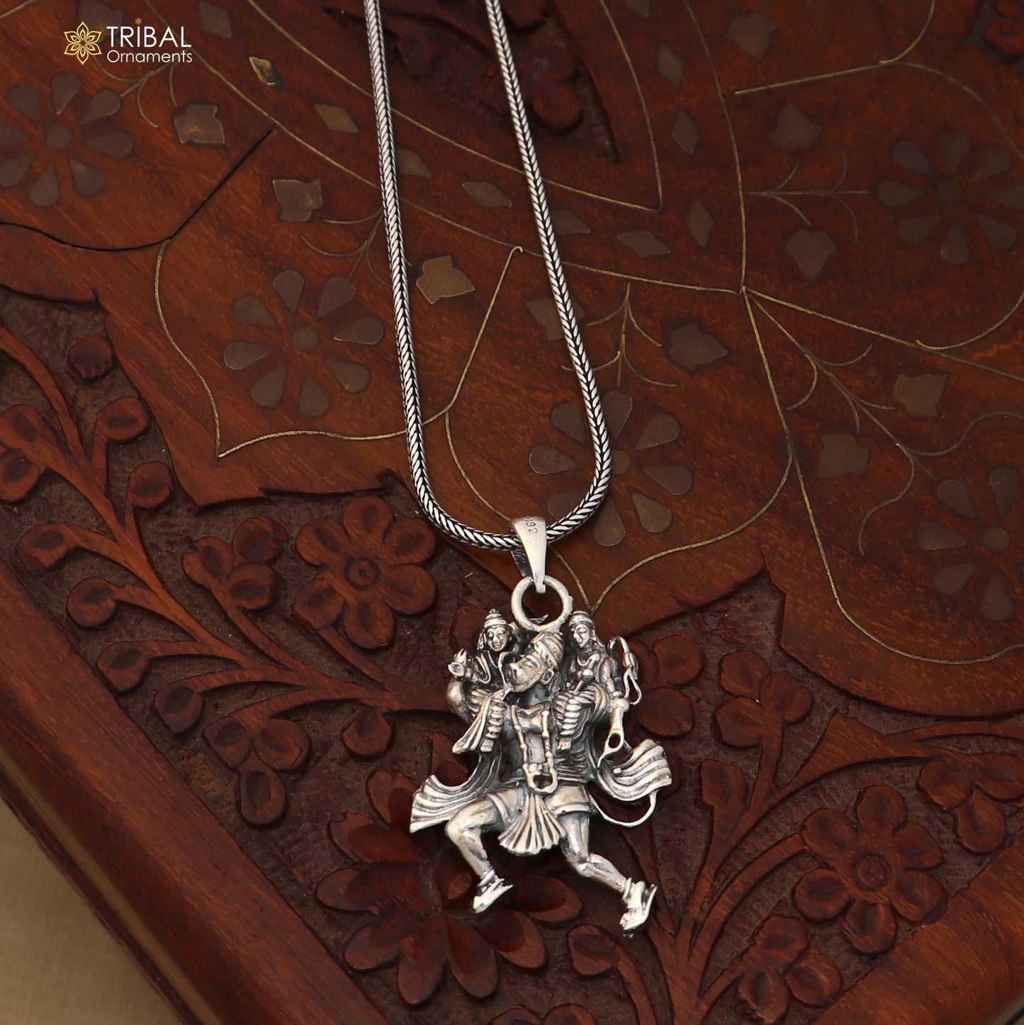 925 sterling silver Lord Hanuman ji pendant with chain stylish unisex jewelry nsp1164