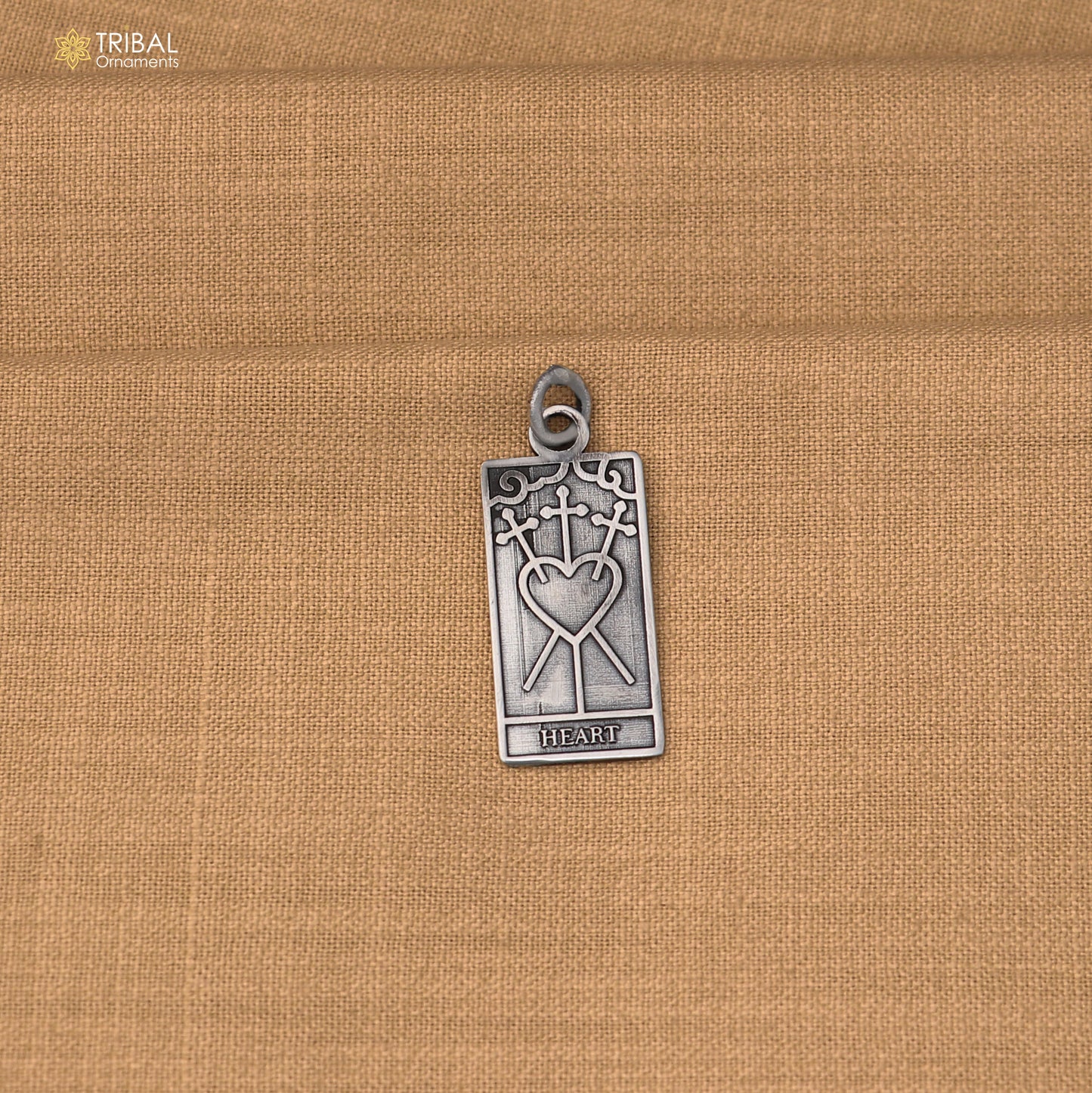 925 sterling silver Heart Tarot Charm, Zinc Alloy pendant with chain stylish unisex jewelry nsp1162
