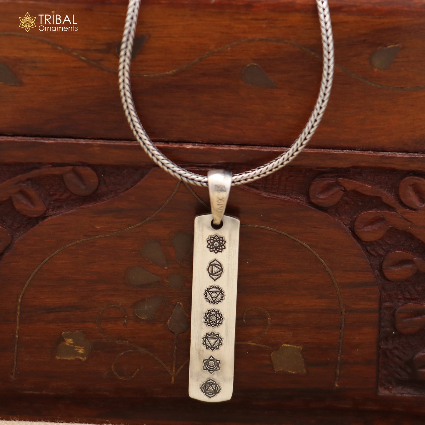 925 sterling silver Seven chakra pendant with chain stylish unisex jewelry nsp1166