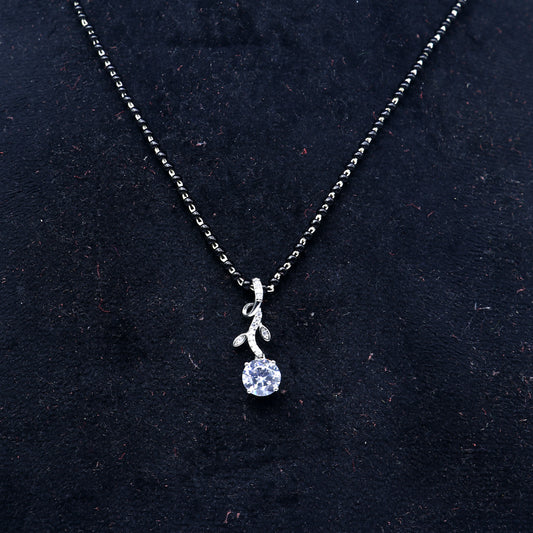 925 sterling silver diamond Mangalsutra pendant, best women's girl's gifting jewelry ms78 - TRIBAL ORNAMENTS