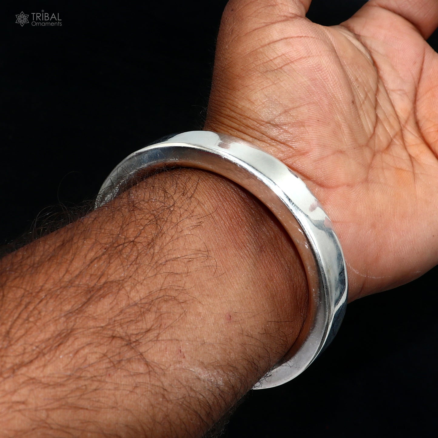 925 Sterling silver customized plain bangle kada tribal jewelry nsk917