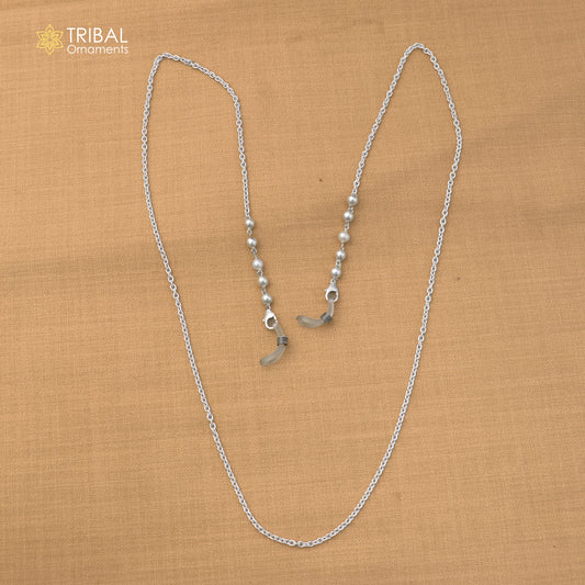 925 Sterling silver cuban link chain Women Stylish Sunglass Eyeglass Cord mask chain ch656