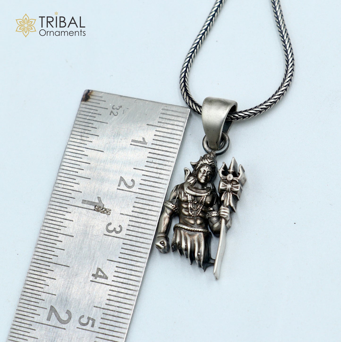 925 sterling silver lord Mahakal Pendant with chain tribal jewellery nsp1053