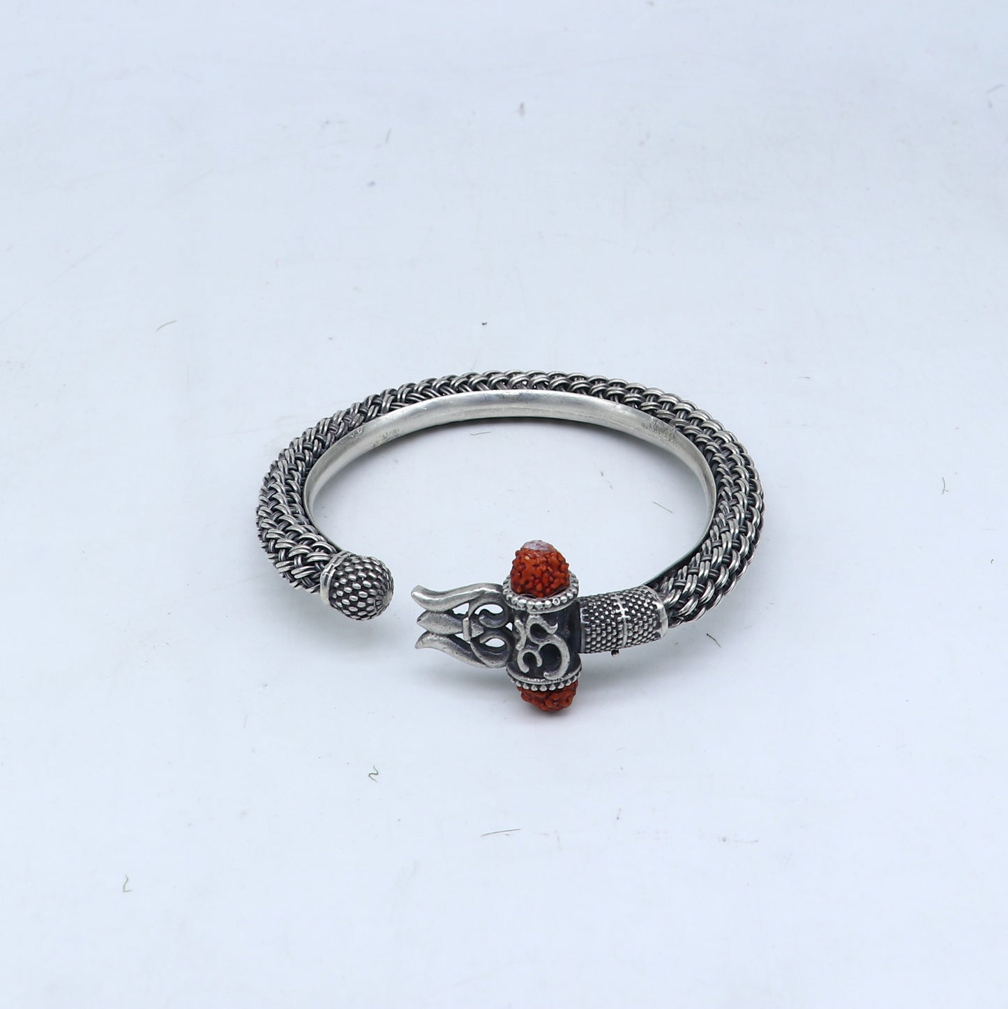 Lord Shiva trident / trishul design 925 sterling silver handmade bangle bracelet kada nsk850 - TRIBAL ORNAMENTS