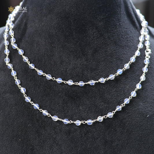 925 sterling silver crystal stone beads mala stylish jewelry ch658
