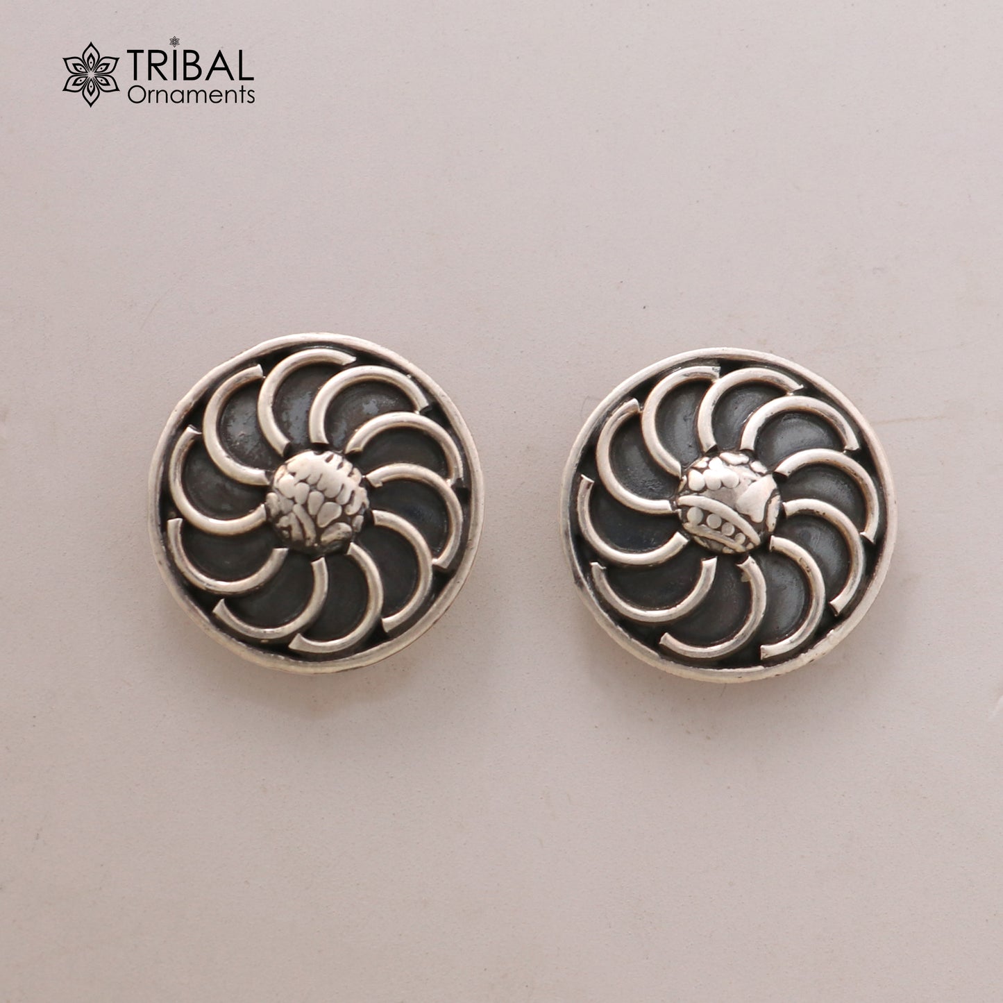92.5 sterling silver Armenian Eternity Sign Stud earring jewelry er312