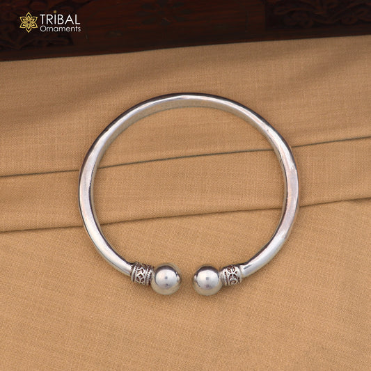 925 Sterling silver customized stylish ball design bangle kada tribal jewelry nsk969