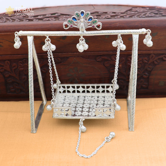 925 Sterling silver Bal Gopala jhula, little Krishna swing, child Krishna palana article art874
