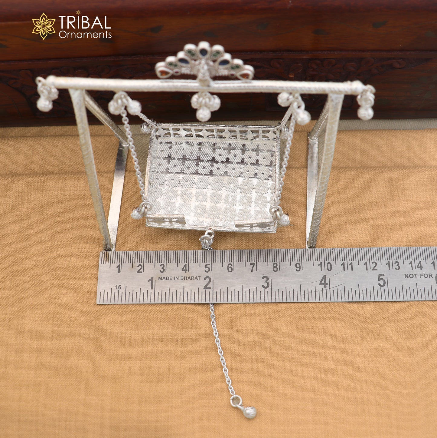 925 Sterling silver Bal Gopala jhula, little Krishna swing, child Krishna palana article art874
