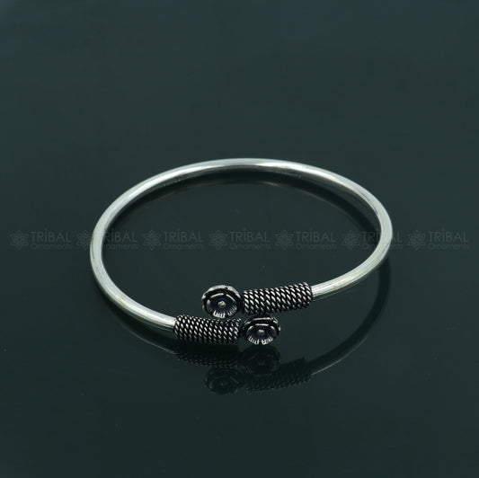 925 sterling silver handmade flower design stylish kada bangle bracelet tribal jewelry nsk872925 sterling silver handmade flower design stylish kada bangle bracelet tribal jewelry nsk872 - TRIBAL ORNAMENTS