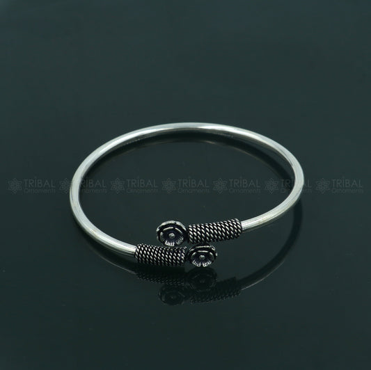 925 sterling silver handmade flower design stylish kada bangle bracelet tribal jewelry nsk872925 sterling silver handmade flower design stylish kada bangle bracelet tribal jewelry nsk872 - TRIBAL ORNAMENTS