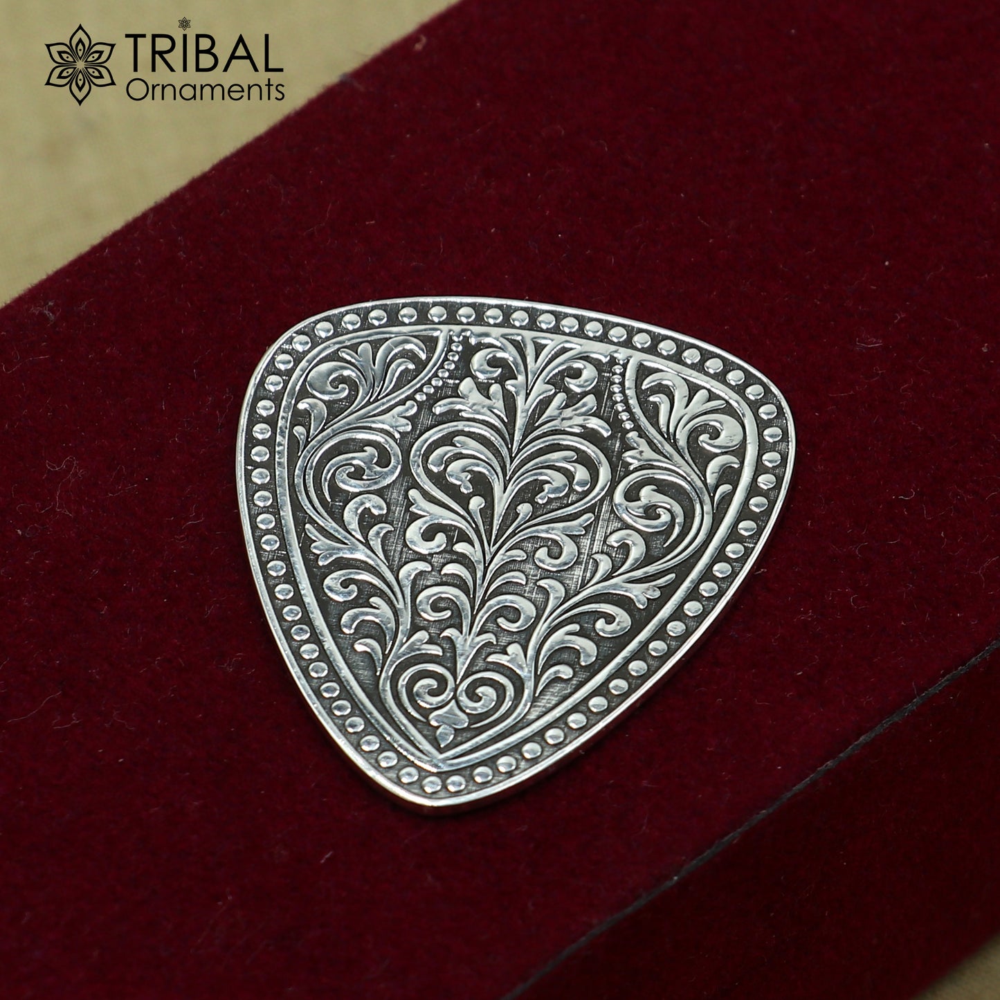 925 sterling silver Guitar Pick personalized musical instrument article art844