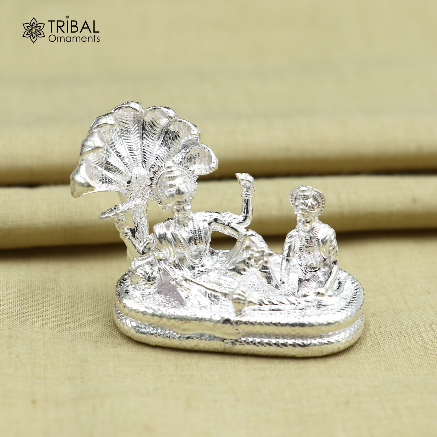 925 sterling silver lord Vishnu Narayana with lakshmi statue or Murti art art838