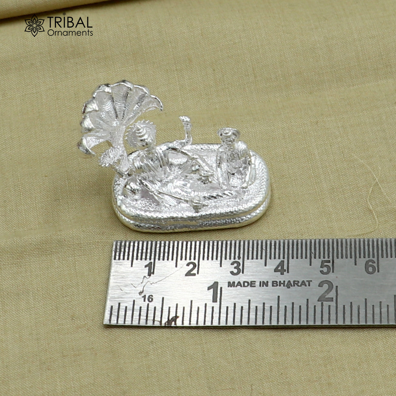 925 sterling silver lord Vishnu Narayana with lakshmi statue or Murti art art838