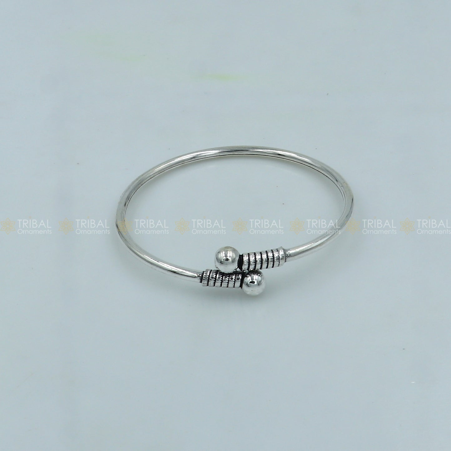 925 sterling silver handmade ball design stylish kada bangle bracelet tribal jewelry nsk876 - TRIBAL ORNAMENTS