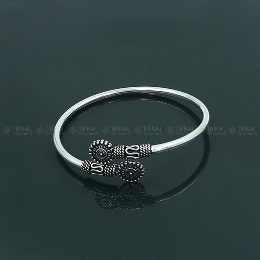 925 sterling silver handmade vintage design stylish kada bangle bracelet tribal jewelry nsk879 - TRIBAL ORNAMENTS