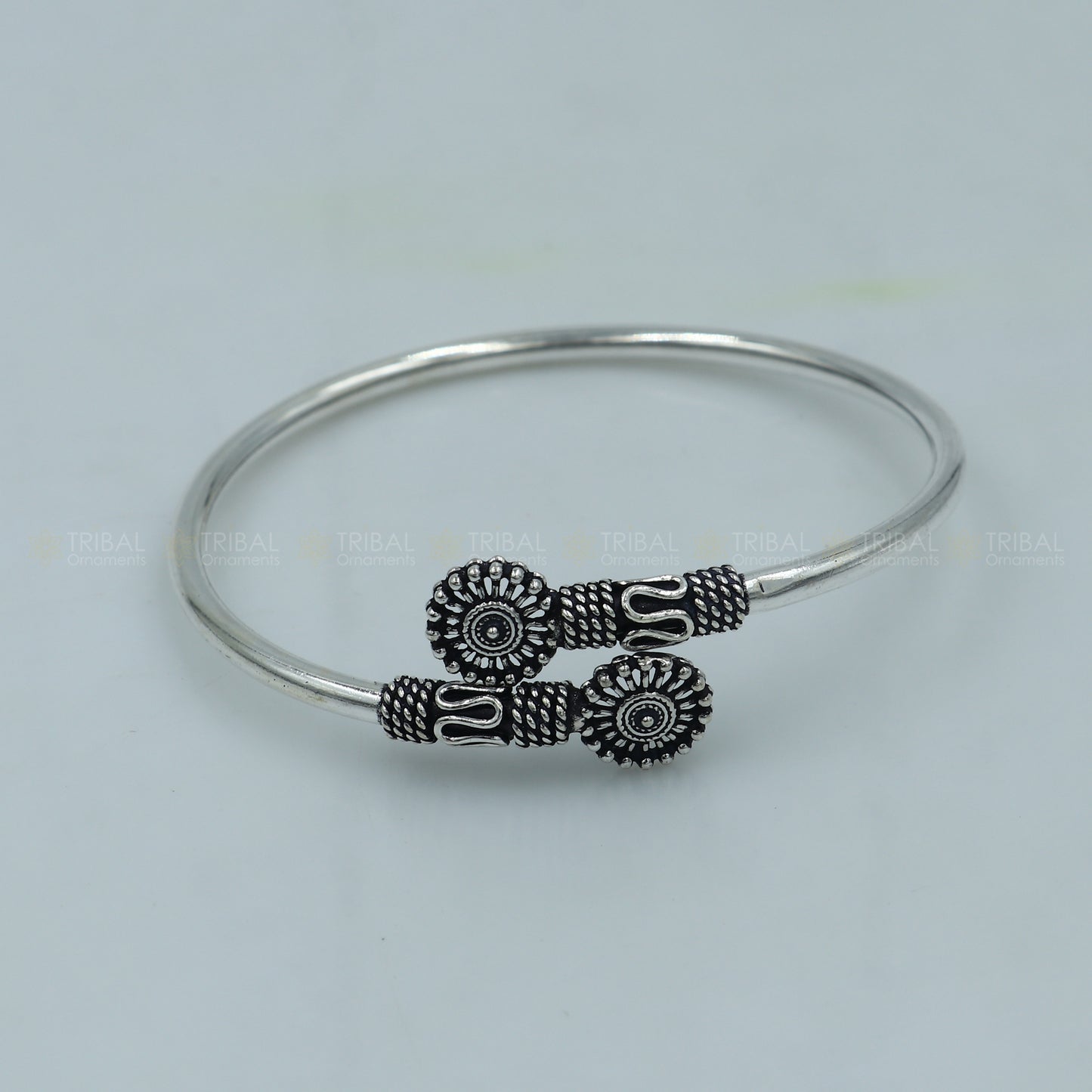 925 sterling silver handmade vintage design stylish kada bangle bracelet tribal jewelry nsk879 - TRIBAL ORNAMENTS
