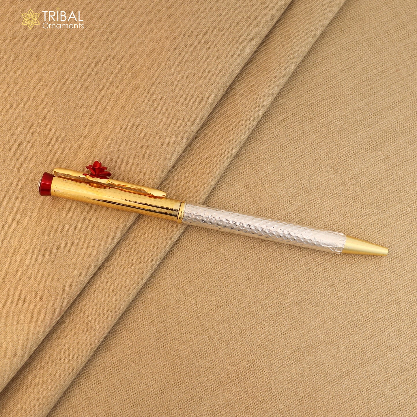 925 Sterling silver work writing ball pen, best silver gifting article from india art841