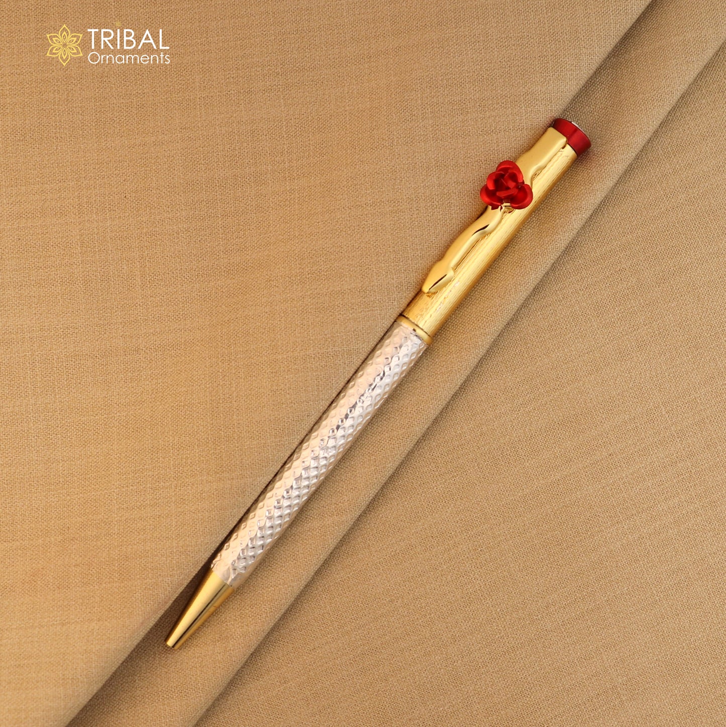 925 Sterling silver work writing ball pen, best silver gifting article from india art841