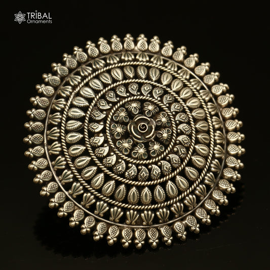 925 sterling silver round flower design ring tribal ethnic Jewelry sr814