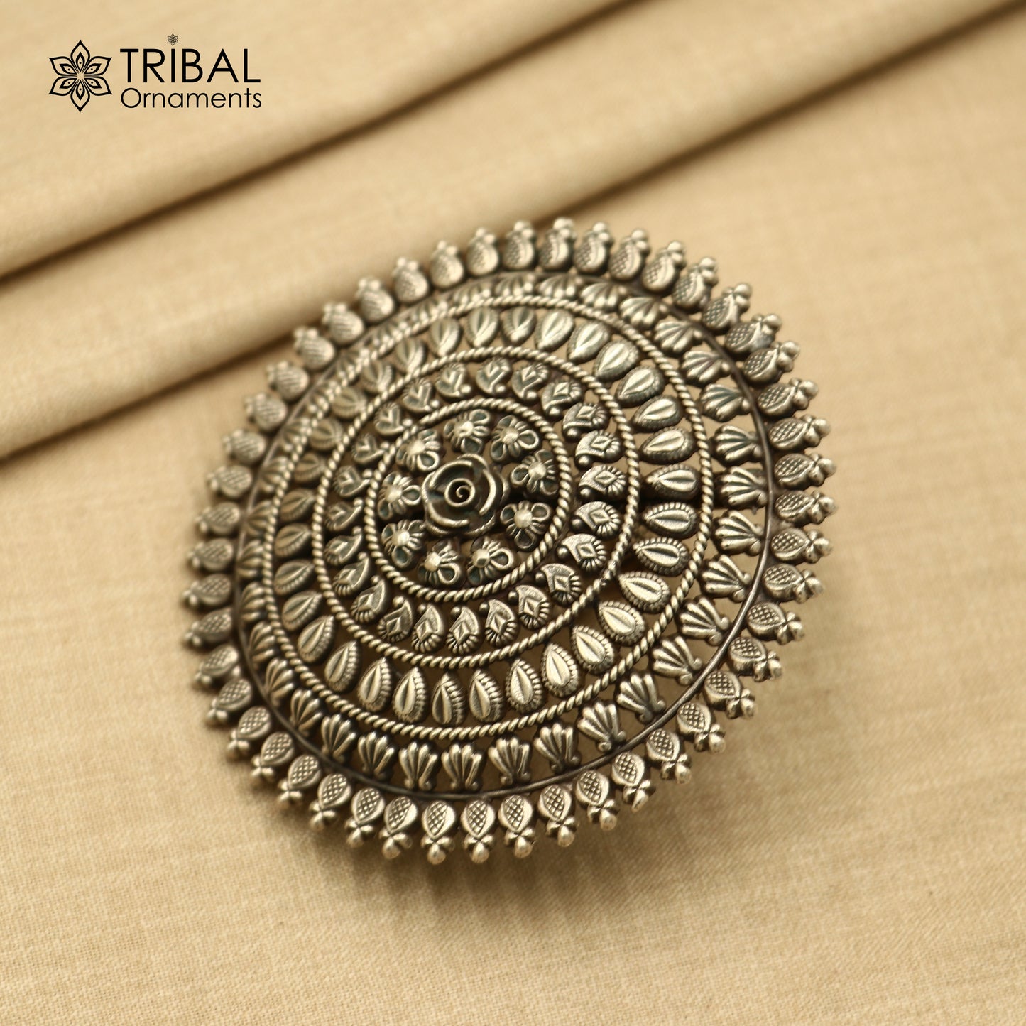 925 sterling silver round flower design ring tribal ethnic Jewelry sr814