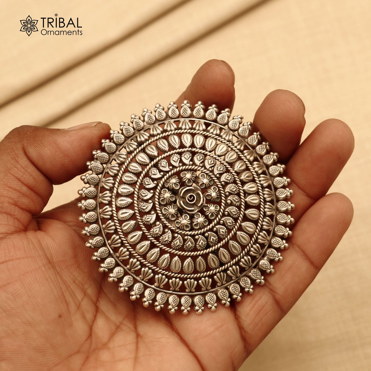 925 sterling silver round flower design ring tribal ethnic Jewelry sr814