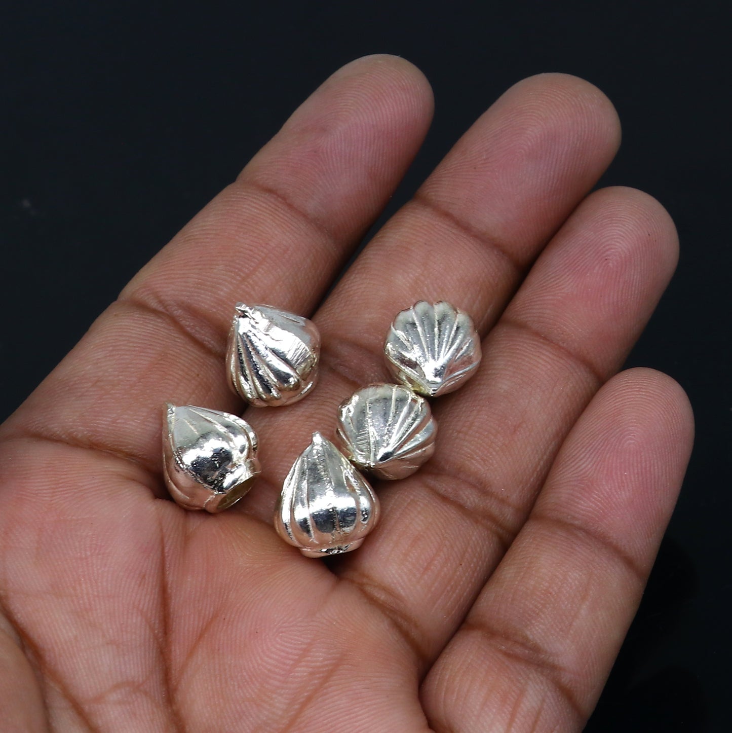 Ganesha Modak (prasadam) sterling Silver for Puja Offering, Sweet Prasad for Lord Ganesha Pooja Item art793 - TRIBAL ORNAMENTS