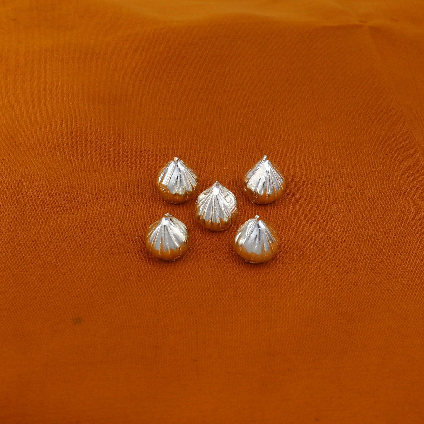 Ganesha Modak (prasadam) sterling Silver for Puja Offering, Sweet Prasad for Lord Ganesha Pooja Item art793 - TRIBAL ORNAMENTS