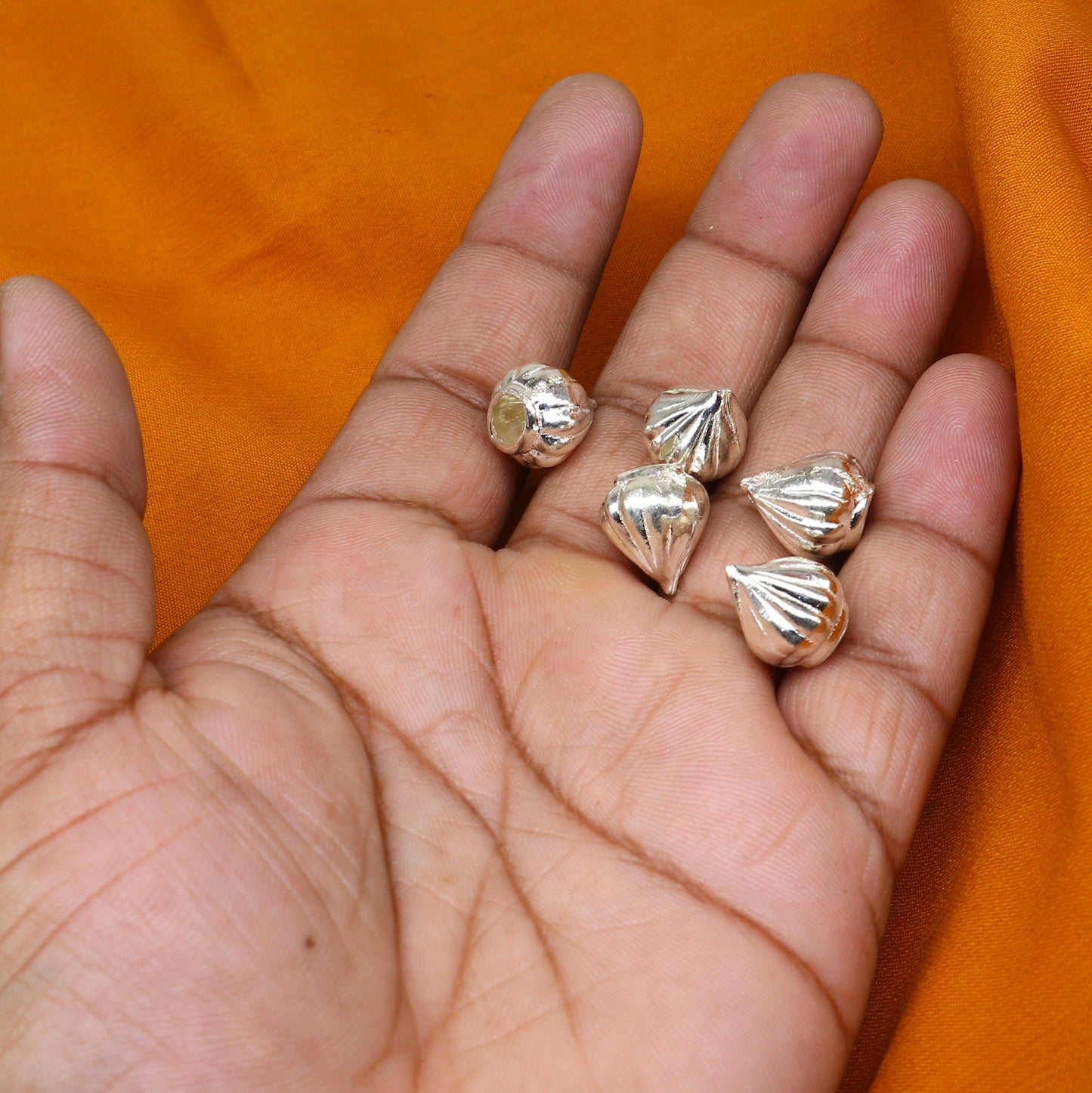 Ganesha Modak (prasadam) sterling Silver for Puja Offering, Sweet Prasad for Lord Ganesha Pooja Item art793 - TRIBAL ORNAMENTS